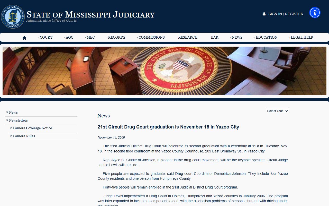 Humphreys County criminal court records 21st Circuit Drug Court news