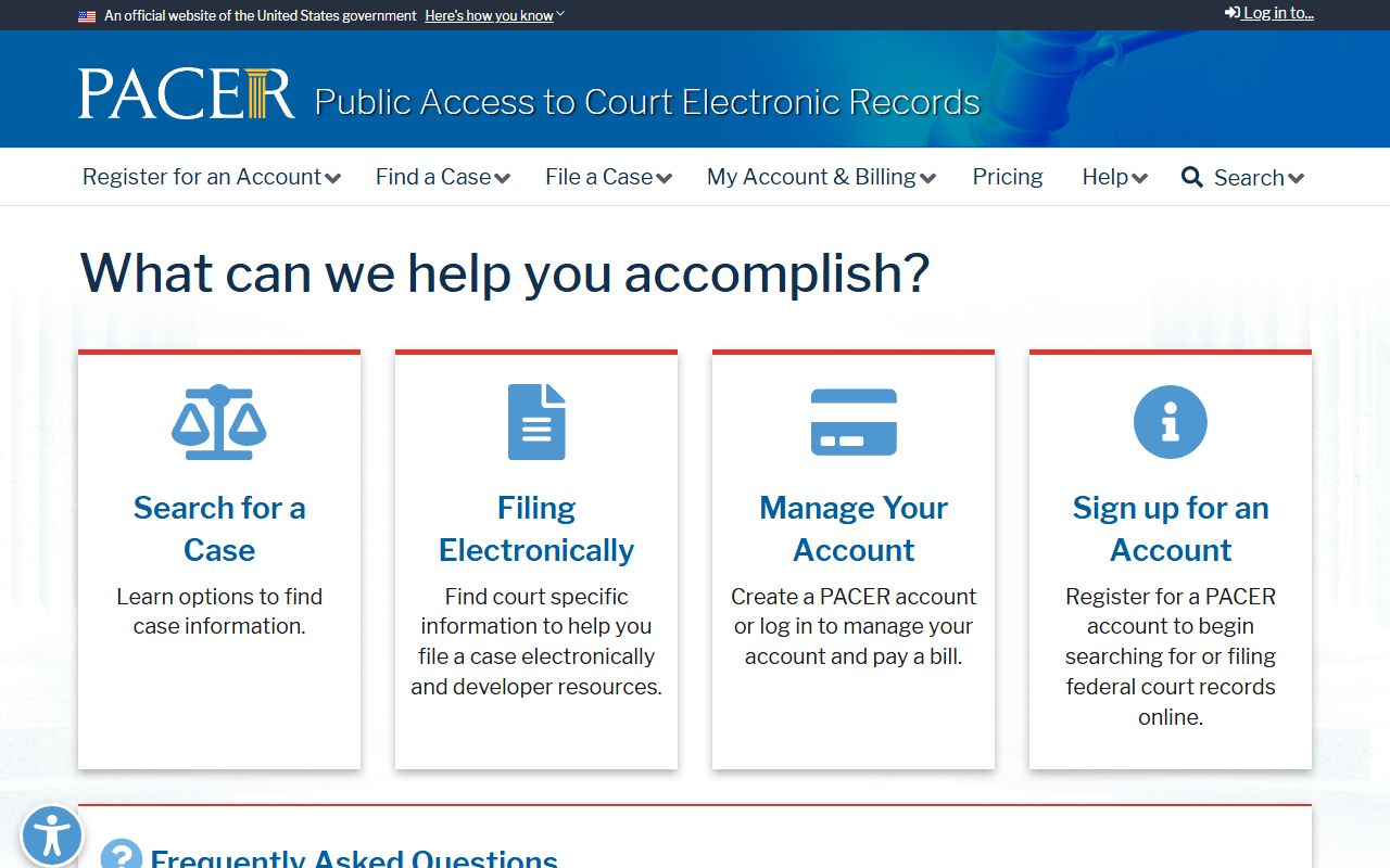 PACER portal for searching federal court records tied to Humphreys County cases