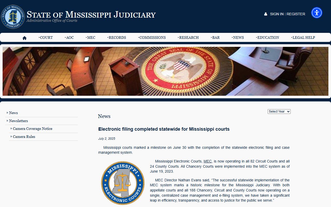 Statewide e-filing completion supporting Humphreys County court records access