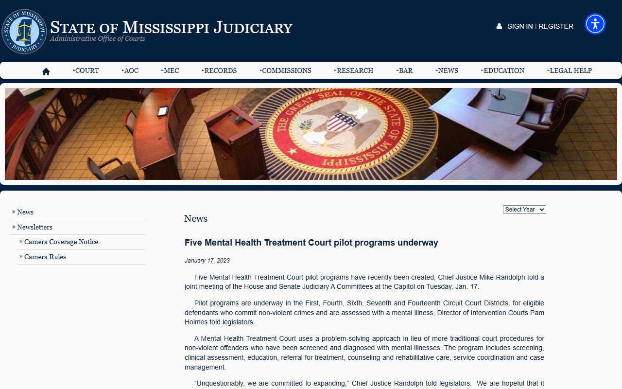 Mississippi Mental Health Treatment Court news relevant to Humphreys County warrant and diversion paths